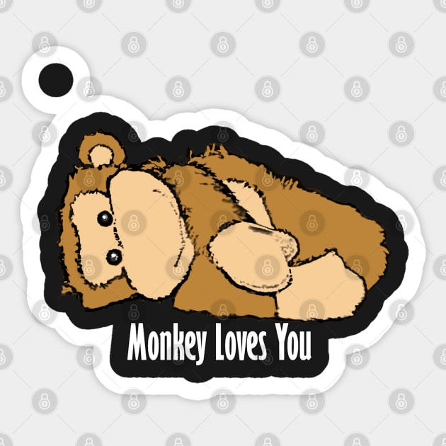 The Monkey Loves You Sticker by ixxneoxxi